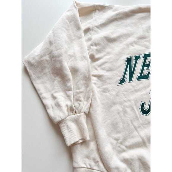 H&M x NFL New York Jets Ivory Green Logo Terry Crew Neck Sweatshirt, Size XS - Picture 5 of 10